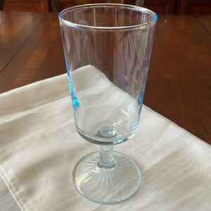 Vintage Libbey star mystique blue drinking glass footed goblet